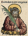 Ориген. Миниатюра Нюрнбергской хроники, 1493
